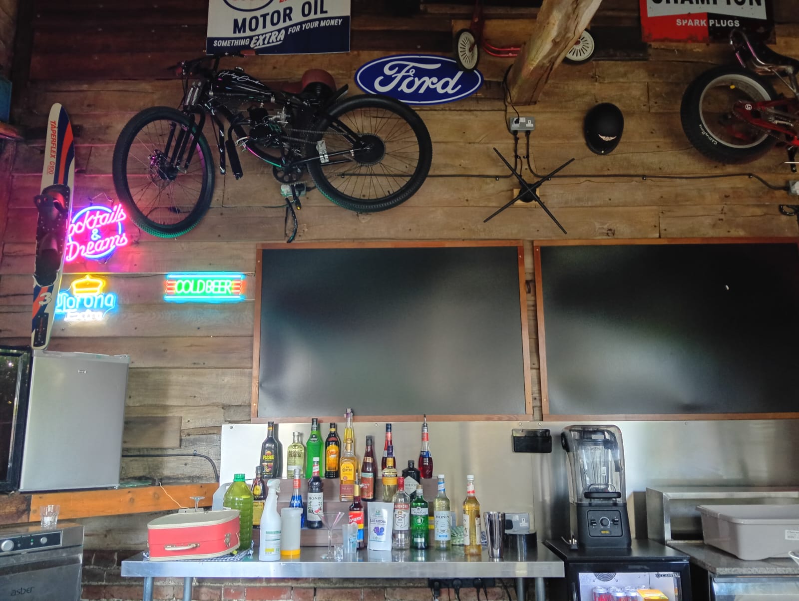 Vintage signs and neon in Brian's Bar