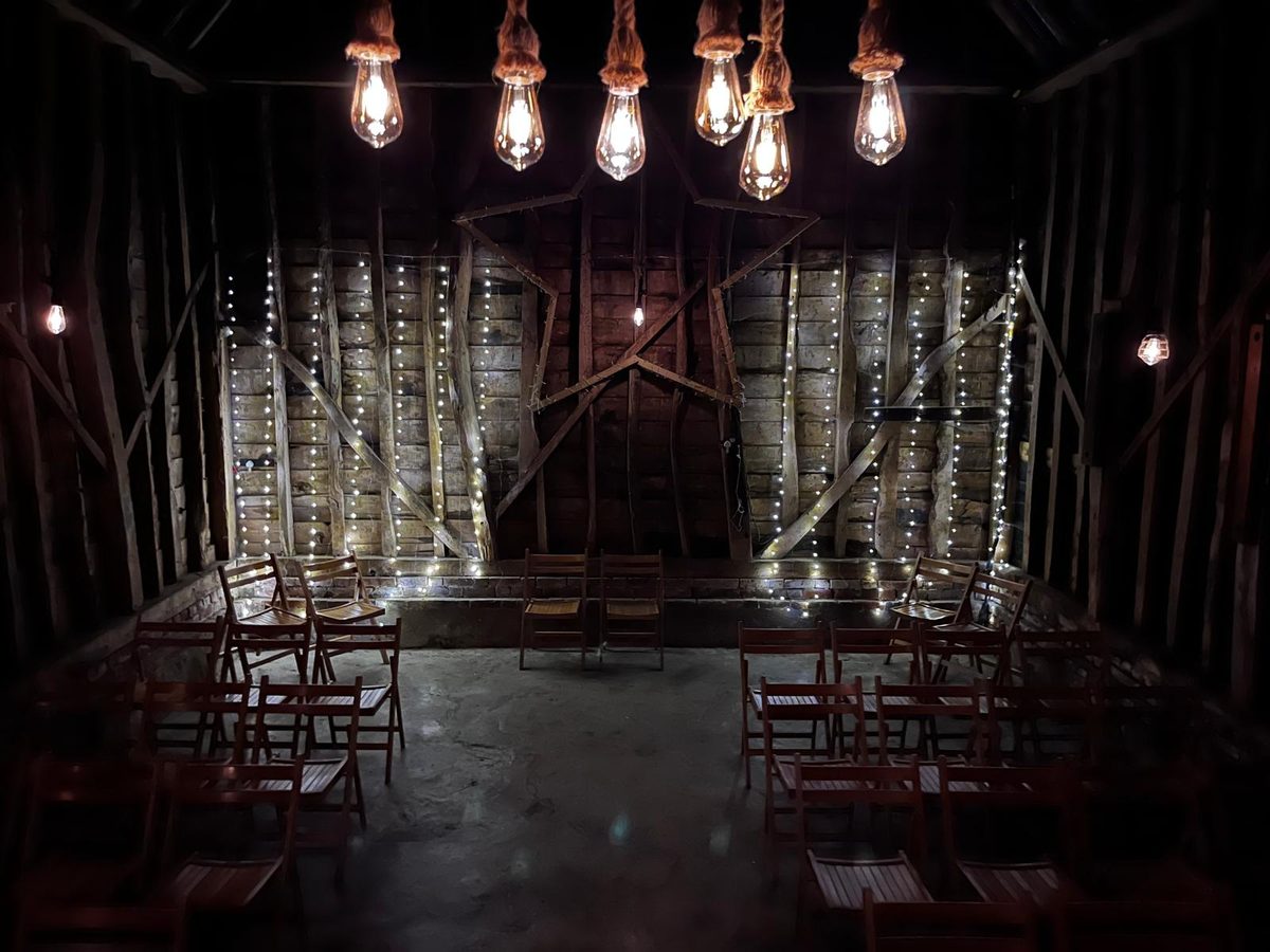 Inside the Barn — illuminated star feature wall